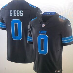 🤪Jahmyr Gibbs Black Vapor Stitched Jersey😛